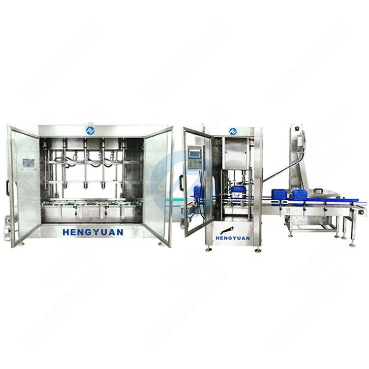 Automatic weighing and capping machine line
