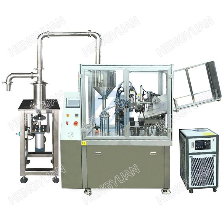 Automatic soft tube cream filling and sealing machine