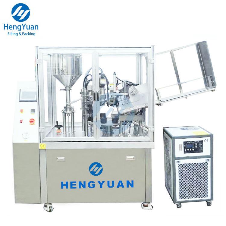 Automatic hand sanitizer tube filling and sealing machine