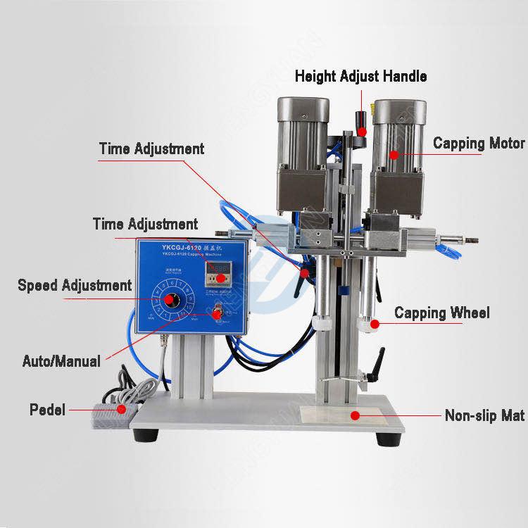 Semi-automatic Four Wheels Clamping Capping Machine Introduce