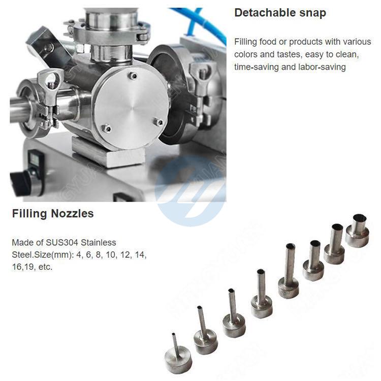 Semi-automatic Desktop Pneumatic Piston Cylinder Two-heads Filling Machine details