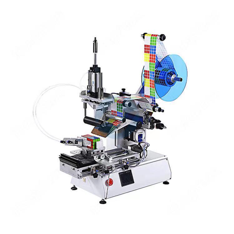 Semi-automatic Non-dry Glue Self-Adhesive Sticker Flat Bottle Top Side Labeling Machine