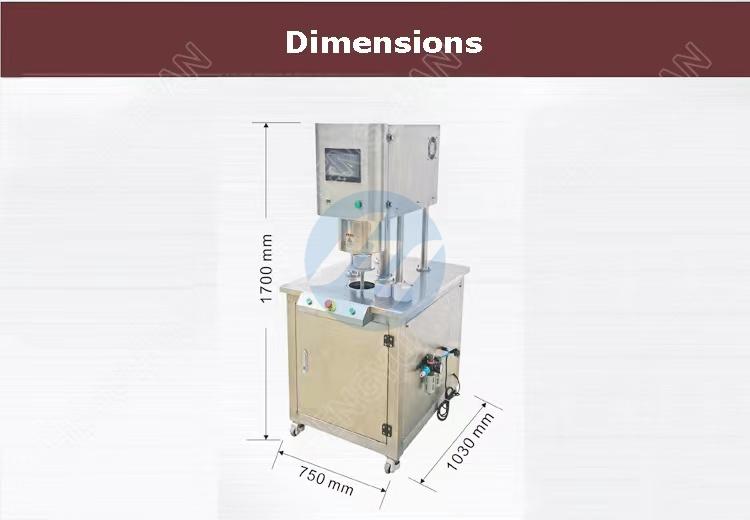 HYSS-10A Semi-automatic Vacuumizing Adding Nitrogen Cans Sealer Dimension