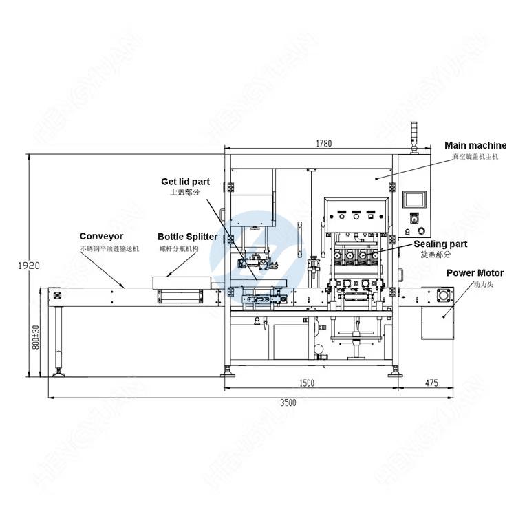 HYSC-X20 Automatic Vacuum Capping Machine layout