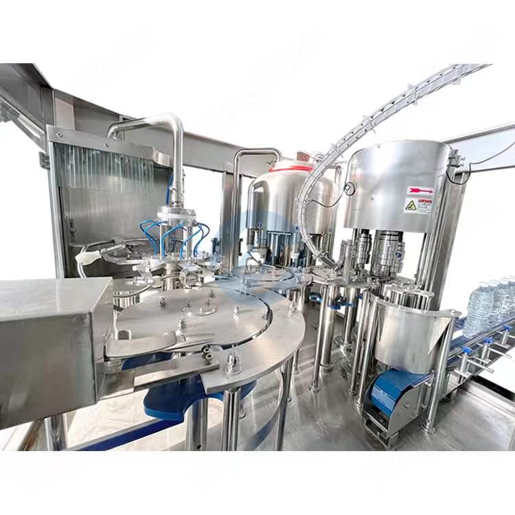 Automatic rotary rinsing filling and capping machine