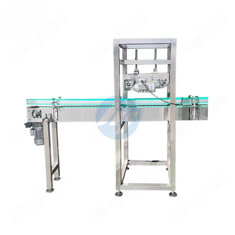 Semi-automatic belt pressing-on capping machine