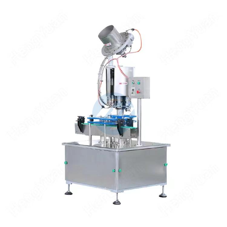 HYRS-C Automatic Rotary Crown Lid Juice Glass Bottle Capping Machine