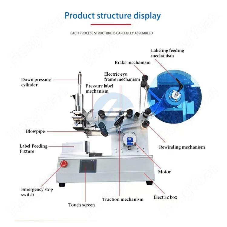 HYT-30114 Desktop Pouch Flat Surface Semi-automatic Labeling Machine