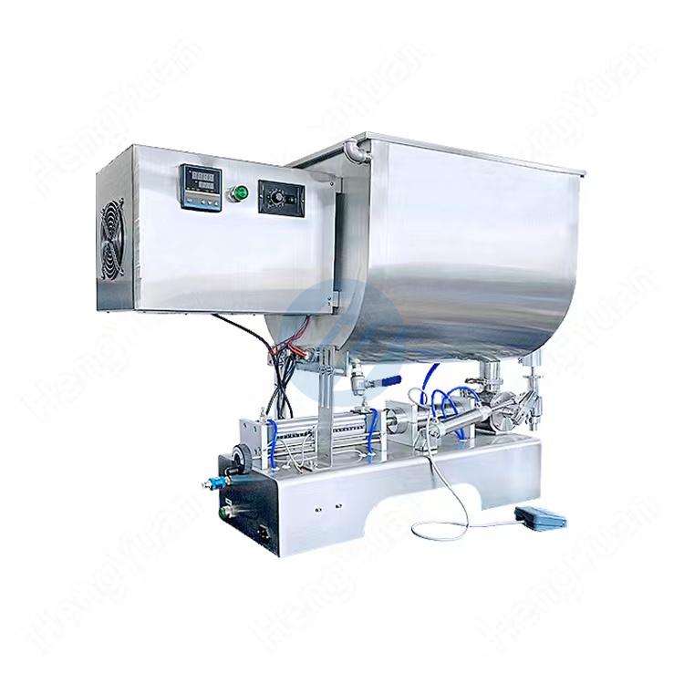 HYSP1-PU-1000H Table Top U Shape Hopper Mixing Heating Pneumatic Piston Filling Machine