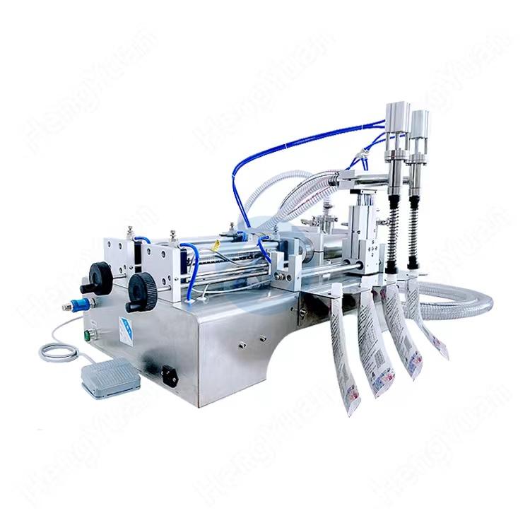 Desktop spout pouch pneumatic piston filling machine