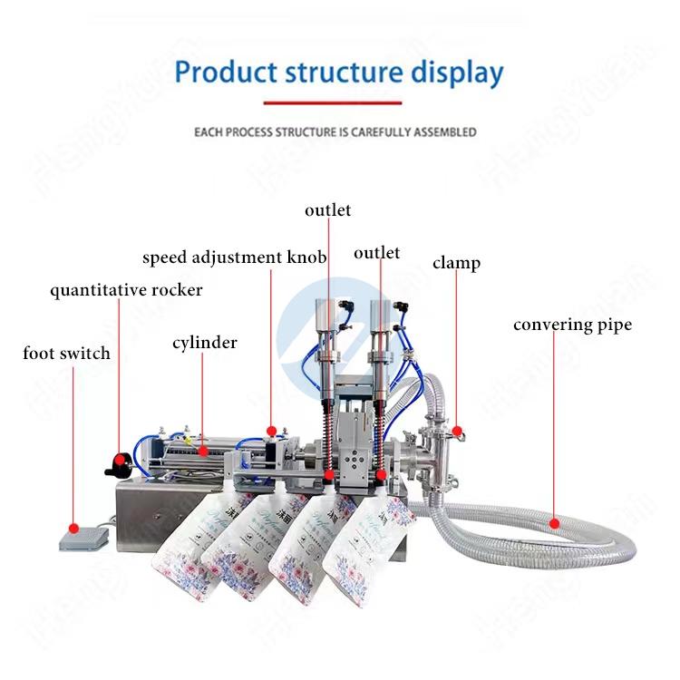 HYSP2-HS Semi-automatic soya milk spout pouch pneumatic piston filling machine