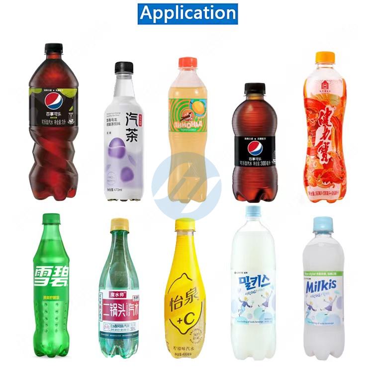 HY-DCGF 3in1 Carbonated Beverage Drink PET Bottle Rinsing Filling Capping Machine application