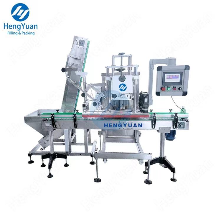 HYXG-4C-C Automatic Four Wheels Servo Clamping Lid Bottle Capping Machine