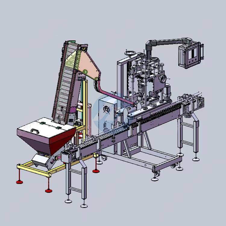 HYXG-4C-C Automatic Four Wheels Clamping Lid Bottle Screwing Capping Machine