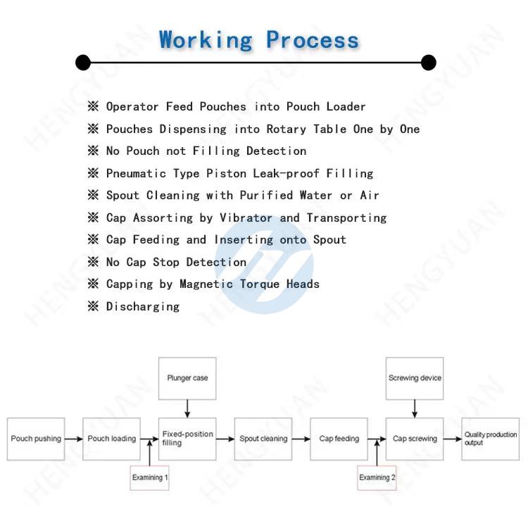 Spout Pouch Filling and Capping Machine Working Flow