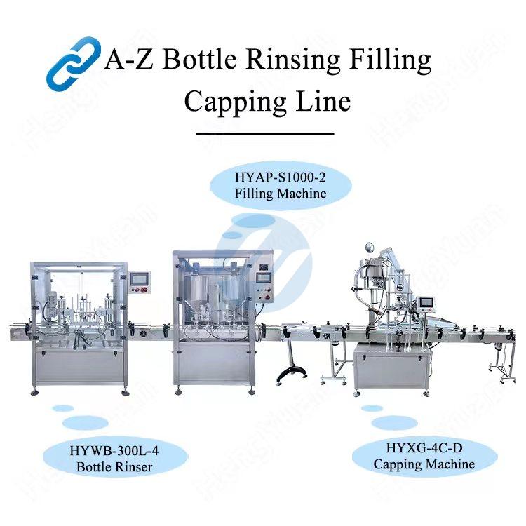 HYWB-300L-4+HYAP-S1000-2+HYXG-4C-D Bottle Rinsing Filling Capping Line