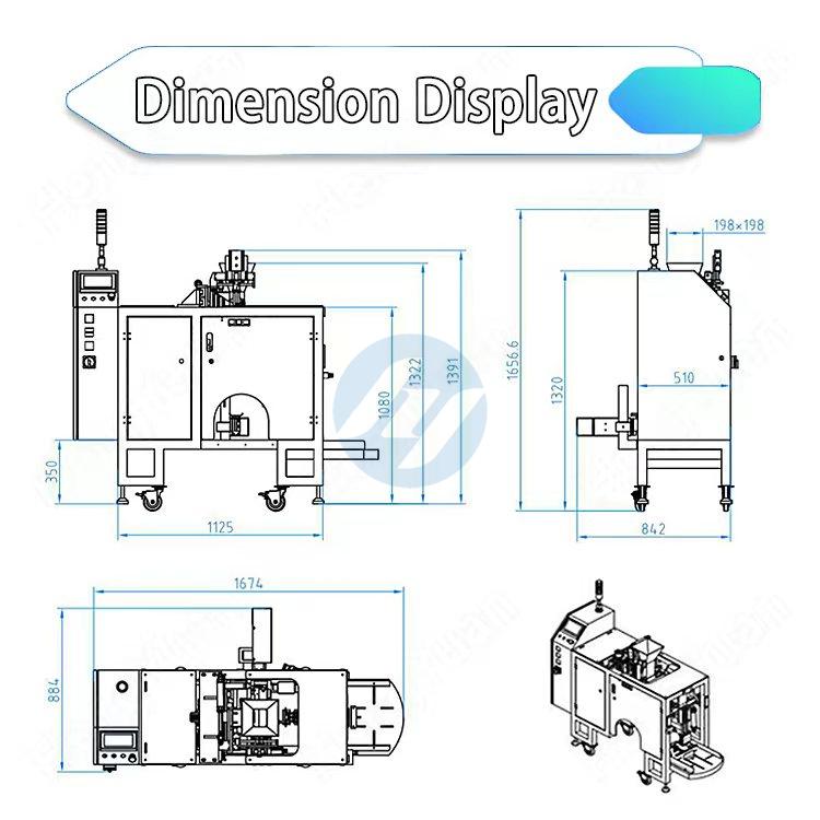 HYPP-100 Automatic Pre-made Pouch Single Head Packing Machine Dimension