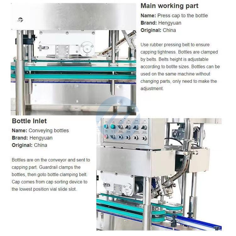 Automatic Linear Lid Pressing-on Bottle Capping Machine