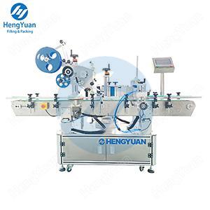 Automatic round bottle body side and top plane sticker labeling machine