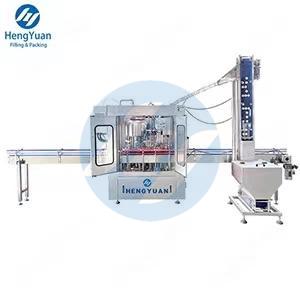 HY-RCGF-8-4 Automatic Rotary Bottle Filling and Lug Lid Twist-off Capping Machine for Glass Bottles Hot Juice Dispensing HY-RCGF-8-4 Automatic Rotary Bottle Filling and Lug Lid Twist-off Capping Machine for Glass Bottles Hot Juice Dispensing