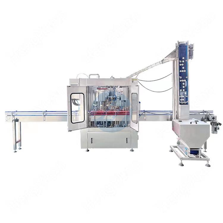 HY-RCGF-8-4 Automatic Rotary Bottle Filling and Lug Lid Twist-off Capping Machine for Glass Bottles Hot Juice Dispensing