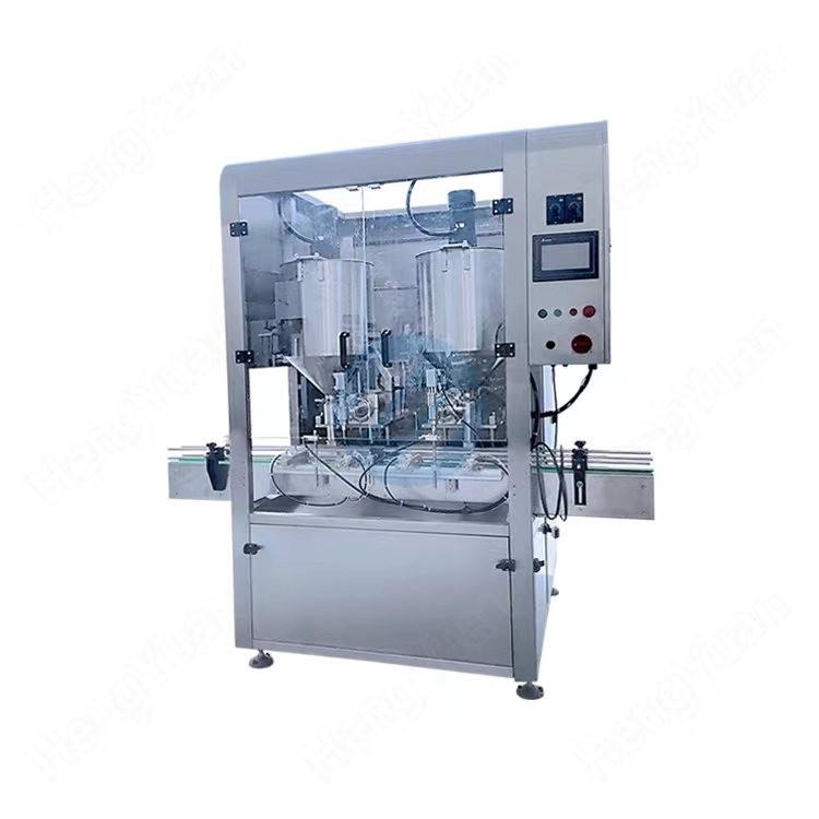 HYAP-S1000-2 Automatic Servo Driving Piston Two Head Sauce Filling Machine With Stirring Material and Optional Heating Hopper