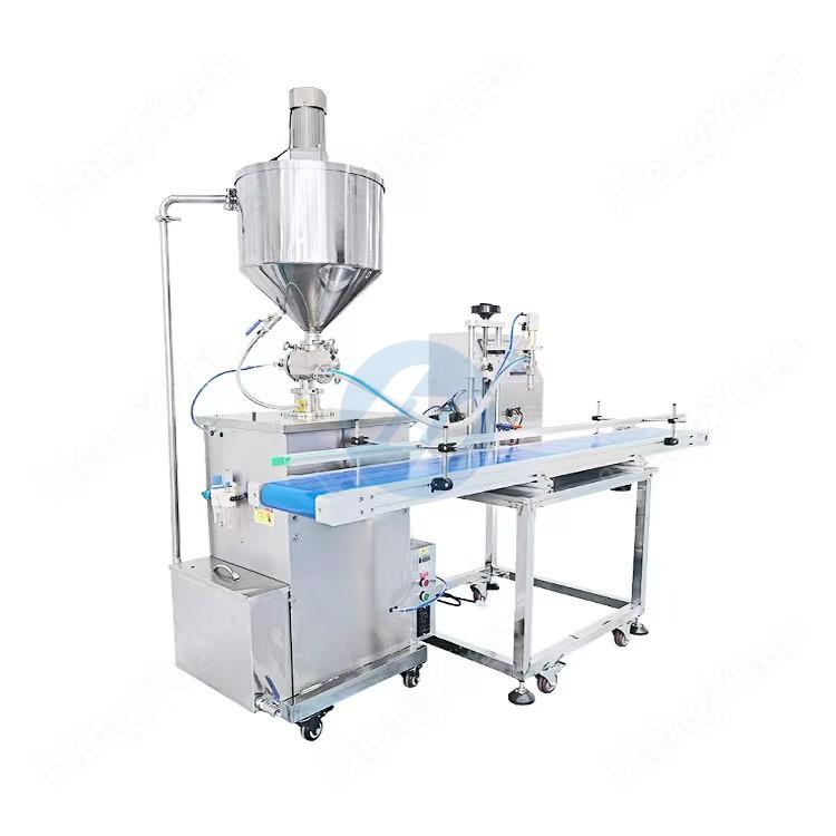 HYAP1-10TMH Automatic Pneumatic Piston Single Head Filling Machine With Water Circulation Heating Stirring Material Hopper