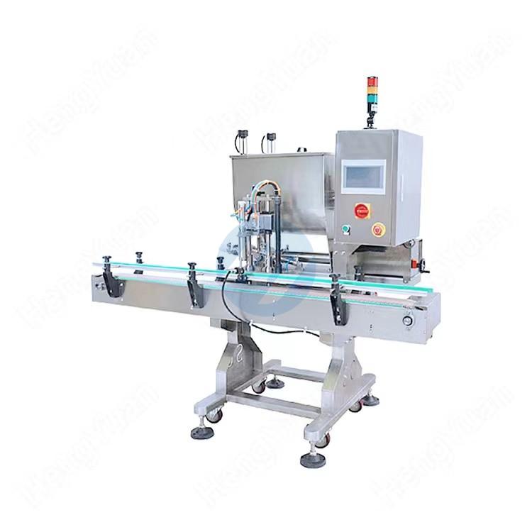 HYAP1-10TMHS Automatic Pneumatic Piston One Head Sauce Filling Machine With Heating Stirring Material Hopper