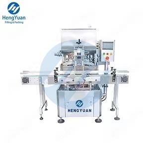 HYAP2-10TMHS Automatic Pneumatic Piston Two Head Sauce Filling Machine With Heating Stirring Material Hopper HYAP2-10TMHS Automatic Pneumatic Piston Two Head Sauce Filling Machine With Heating Stirring Material Hopper