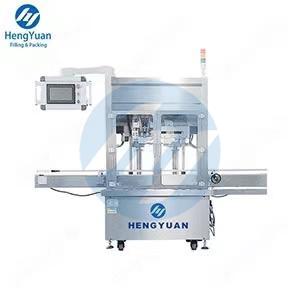 HYPFT2-1000 Automatic Tracking Type Servo Motor Control Piston Filling Machine | None-stop Two-headed Liquid Filler