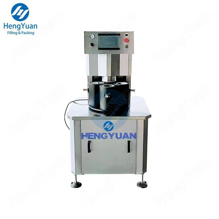HYSC-X10-T Semi-automatic Vacuum Capping Machine | Lug Metal Lid Twist-off Glass Bottle Sealer with Touch Screen Panel