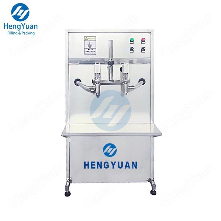 HYSP2-HF Semi-automatic Floor Standing Type Pneumatic Piston Cylinder Double-headed Free and Half-flowing Liquid Filling Machine