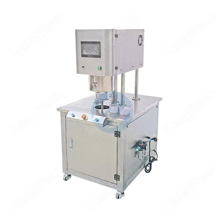 HYSS-10A Semi-automatic Vacuumizing Adding Nitrogen Gas Cans Easy Pull Lid Single-head Capping Machine Sealing Equipment