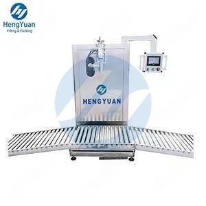 HYWF-200S Semi-automatic Weighing Type 100-200 KGS ( L ) Liquid Bottle Barrels Drum Filling Machine Filler Dispensing Equipment