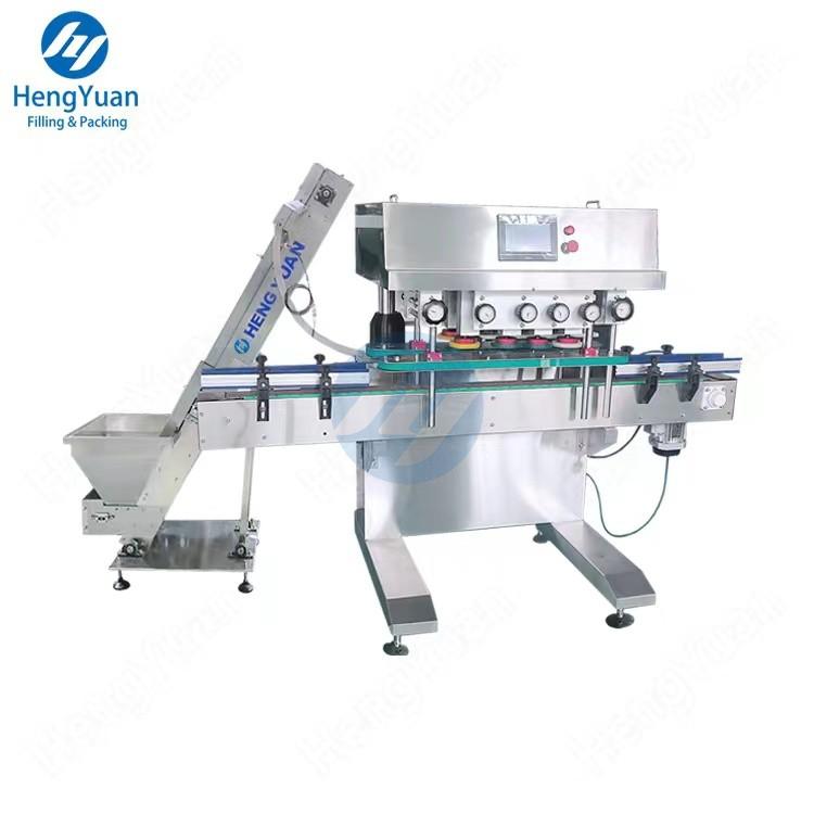 HYXG-8XT Automatic Eight Wheels Screwing Lid Bottle Capping Machine With HMI Touch Screen Operated