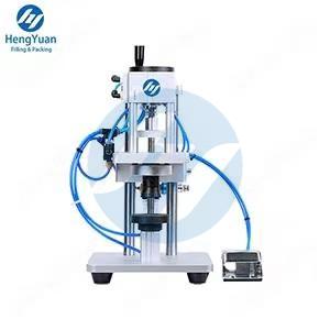 HYZG-100 Pneumatic Desktop Bottle and Collar Ring Spray Lid Crimping Capping Machine Semi Automatic